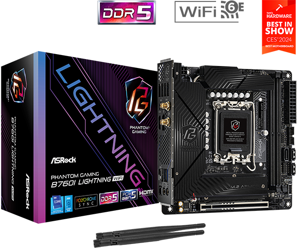 最終値下ASRock DeskMini B760 Wi-Fi 6E搭載 ASRock | B760I Lightning WiFi
